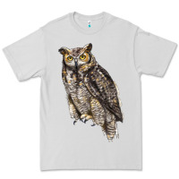 Dove Grey Great Horned Owl Premium Tee - LillyAllenDesigns