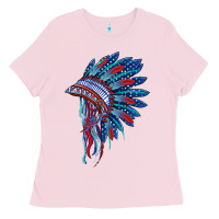 Indian Headdress With American Flag Ladies Tee | Teevron