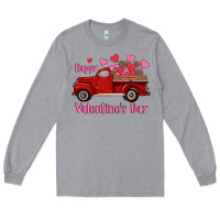 Heather Grey happy valentine's day truck hearts Long Sleeve Tee - RanaPortraitStore
