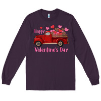 Plum happy valentine's day truck hearts Long Sleeve Tee - RanaPortraitStore