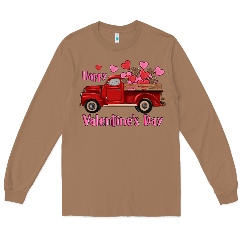 Happy Valentine's Day Truck Hearts Long Sleeve Tee by RanaPortraitStore | Teevron