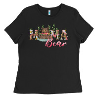 Black Mama bear with daisy Ladies Tee - RanaPortraitStore