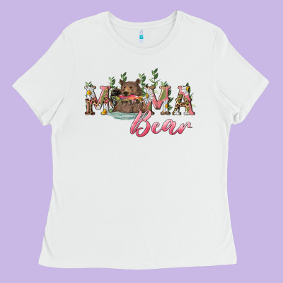 Mama Bear With Daisy Ladies Tee Designed By Ranaportraitstore
