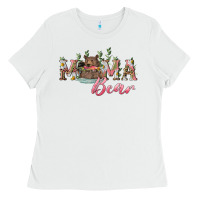 White Mama bear with daisy Ladies Tee - RanaPortraitStore