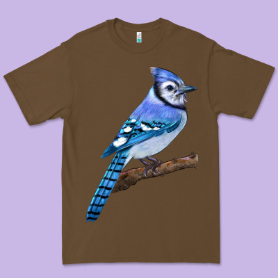 Blue Jay Bird Premium Tee Designed By Lillyallendesigns