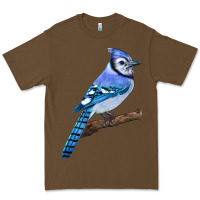 Cacao Blue Jay Bird Premium Tee - LillyAllenDesigns
