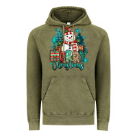 Vintage Olive merry christmas snowman Vintage Hoodie - MaliasSmallBusiness