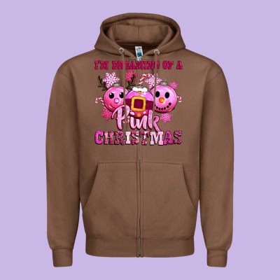 Iam Dreaming Of A Christmas Zipper Hoodie Designed By Cowgirlartshop