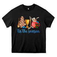 Black tis the season hockey and Christmas Heavy Core Tee - AdoDesignShop