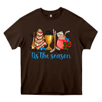 Chocolate Brown tis the season hockey and Christmas Heavy Core Tee - AdoDesignShop