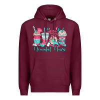 Burgundy nicu neonatal nurse coffee cups Premium Hoodie - OliviaCreatesArt