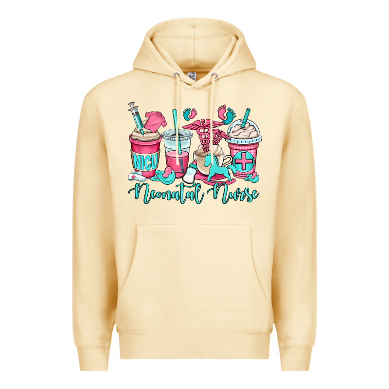 Nicu Neonatal Nurse Coffee Cups Premium Hoodie by OliviaCreatesArt | Teevron