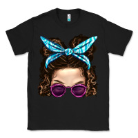 Black Messy Bun Mom And Pink Leopard Sunglasses Classic Tee - BundleAndBundleShop