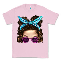 Bubblegum Pink Messy Bun Mom And Pink Leopard Sunglasses Classic Tee - BundleAndBundleShop