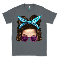 Charcoal Heather Messy Bun Mom And Pink Leopard Sunglasses Classic Tee - BundleAndBundleShop