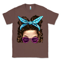 Chestnut Messy Bun Mom And Pink Leopard Sunglasses Classic Tee - BundleAndBundleShop