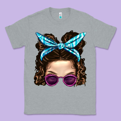 Messy Bun Mom And Pink Leopard Sunglasses Classic Tee Designed By Bundleandbundleshop