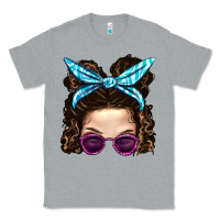 Heather Grey Messy Bun Mom And Pink Leopard Sunglasses Classic Tee - BundleAndBundleShop