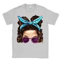Moon Dust Messy Bun Mom And Pink Leopard Sunglasses Classic Tee - BundleAndBundleShop
