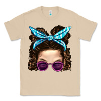 Mushroom Messy Bun Mom And Pink Leopard Sunglasses Classic Tee - BundleAndBundleShop