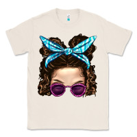 Natural Messy Bun Mom And Pink Leopard Sunglasses Classic Tee - BundleAndBundleShop