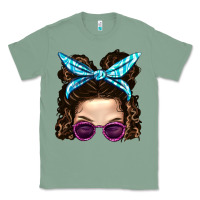 Sage Messy Bun Mom And Pink Leopard Sunglasses Classic Tee - BundleAndBundleShop