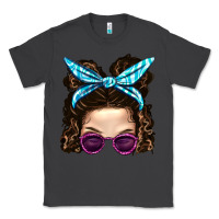 Smoke Messy Bun Mom And Pink Leopard Sunglasses Classic Tee - BundleAndBundleShop