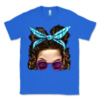 True Royal Messy Bun Mom And Pink Leopard Sunglasses Classic Tee - BundleAndBundleShop