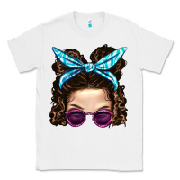 White Messy Bun Mom And Pink Leopard Sunglasses Classic Tee - BundleAndBundleShop