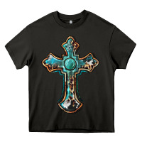Asphalt western cross Heavy Core Tee - BarkalooDesign