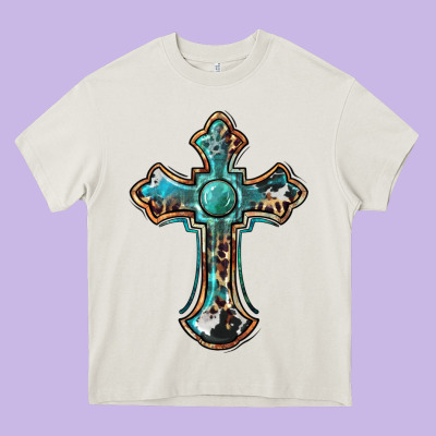 Western Cross Heavy Core Tee Designed By Barkaloodesign