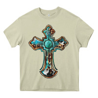 Mossy western cross Heavy Core Tee - BarkalooDesign