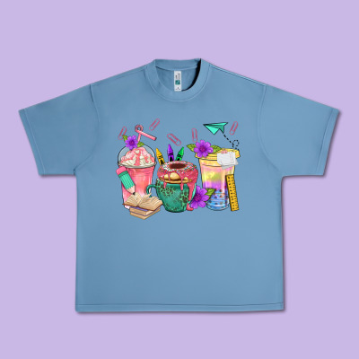 School Girl Coffee Cup Bbs Urban Heavy Tee Designed By Bundleandbundleshop