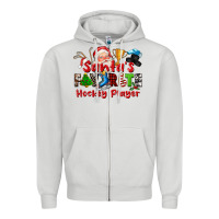 Dove Grey santas favorite hockey player Zipper Hoodie - CowGirlArtShop