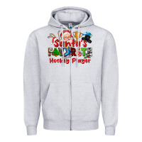 Heather Grey santas favorite hockey player Zipper Hoodie - CowGirlArtShop