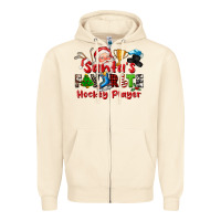 Santas Favorite Hockey Player Zipper Hoodie | Teevron