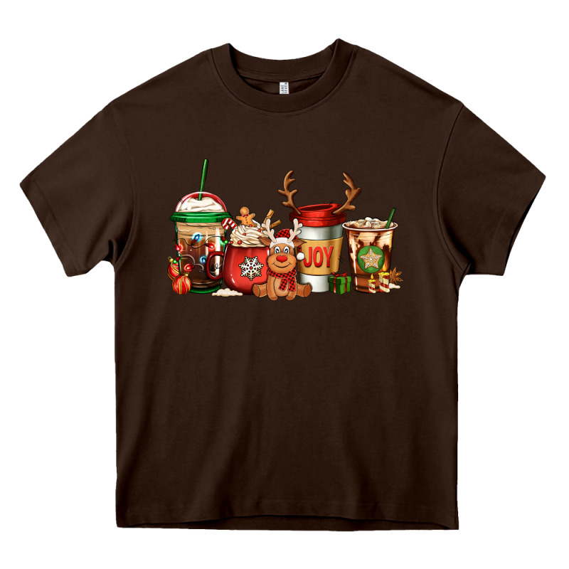 Reindeer Christmas Coffee Cups Heavy Core Tee by Jasminsmagicworld | Teevron