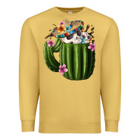 Antique Gold Day Of The Dead Mexican Cactus Premium Sweatshirt - FaDigitalArtStudio