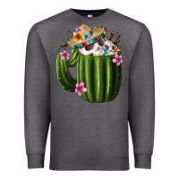 Charcoal Heather Day Of The Dead Mexican Cactus Premium Sweatshirt - FaDigitalArtStudio