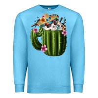 Ocean Blue Day Of The Dead Mexican Cactus Premium Sweatshirt - FaDigitalArtStudio
