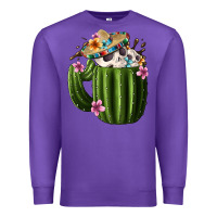 Purple Day Of The Dead Mexican Cactus Premium Sweatshirt - FaDigitalArtStudio