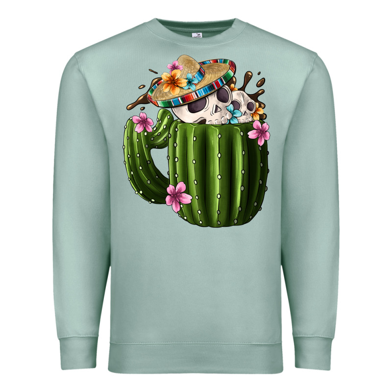 Day Of The Dead Mexican Cactus Premium Sweatshirt by FaDigitalArtStudio | Teevron