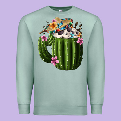 Day Of The Dead Mexican Cactus Premium Sweatshirt Designed By Fadigitalartstudio