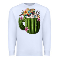 White Day Of The Dead Mexican Cactus Premium Sweatshirt - FaDigitalArtStudio