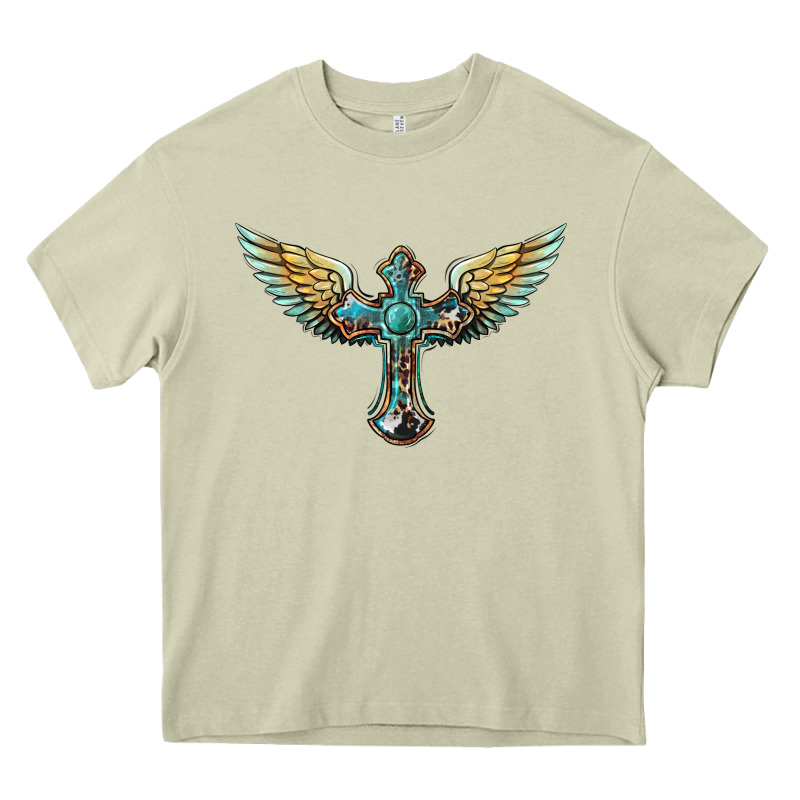 Western Cross Wings Heavy Core Tee by BarkalooDesign | Teevron