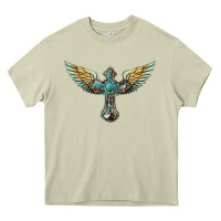 Mossy western cross wings Heavy Core Tee - BarkalooDesign