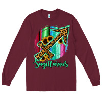 Burgundy Sagittarrius Sign of Zodiac Long Sleeve Tee - Bettercallsaul