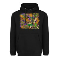Black mardi gras plaid purple glitter background Heavyweight Hoodie - FaDigitalArtStudio