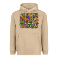 Mushroom mardi gras plaid purple glitter background Heavyweight Hoodie - FaDigitalArtStudio