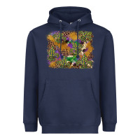 Navy mardi gras plaid purple glitter background Heavyweight Hoodie - FaDigitalArtStudio